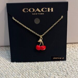 Coach Gold Chain with Red Cherry Charm